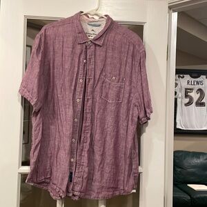 Men’s short sleeve button down shirt, mauve, tall, XXL